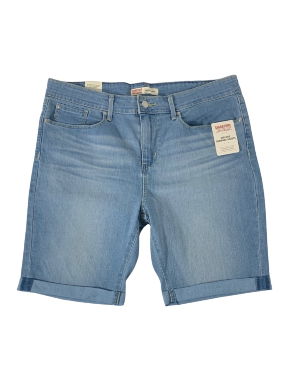 Levi Strauss Sky Blue Casual Cotton Blend Denim Shorts 16 W33 Travel Vacation